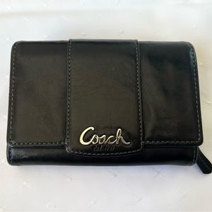 Coach- Black, Leather Snap Wallet